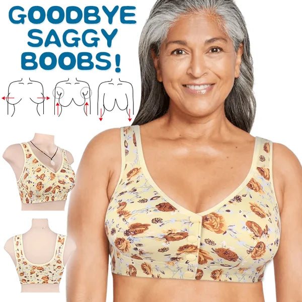 2024 New Plus Size Front-Closure Flower Bra ๐ธ