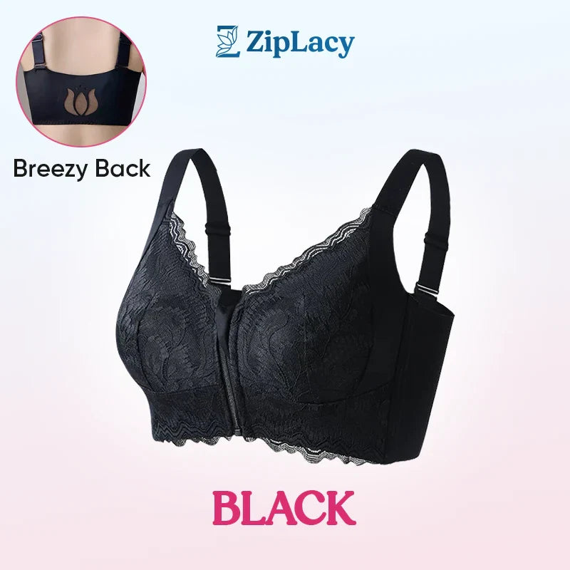 Ultra Soft Front Zip Wireless Lifting Bra
